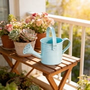 Mini Watering Can for Indoor Outdoor Plants, Iron Watering Pot with Wide Filling Port, Ergonomic Handle, Multi-Color, 16 cm, 1 Pack