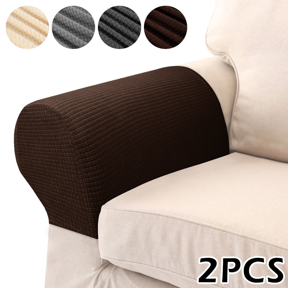 2PCS Spandex Stretch Fabric Armrest Covers Waterproof Anti-Slip