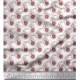 thumbnail image 1 of Soimoi Red Cotton Voile Fabric Paisleys Paisley Print Fabric by the Yard 42 Inch Wide, 1 of 3