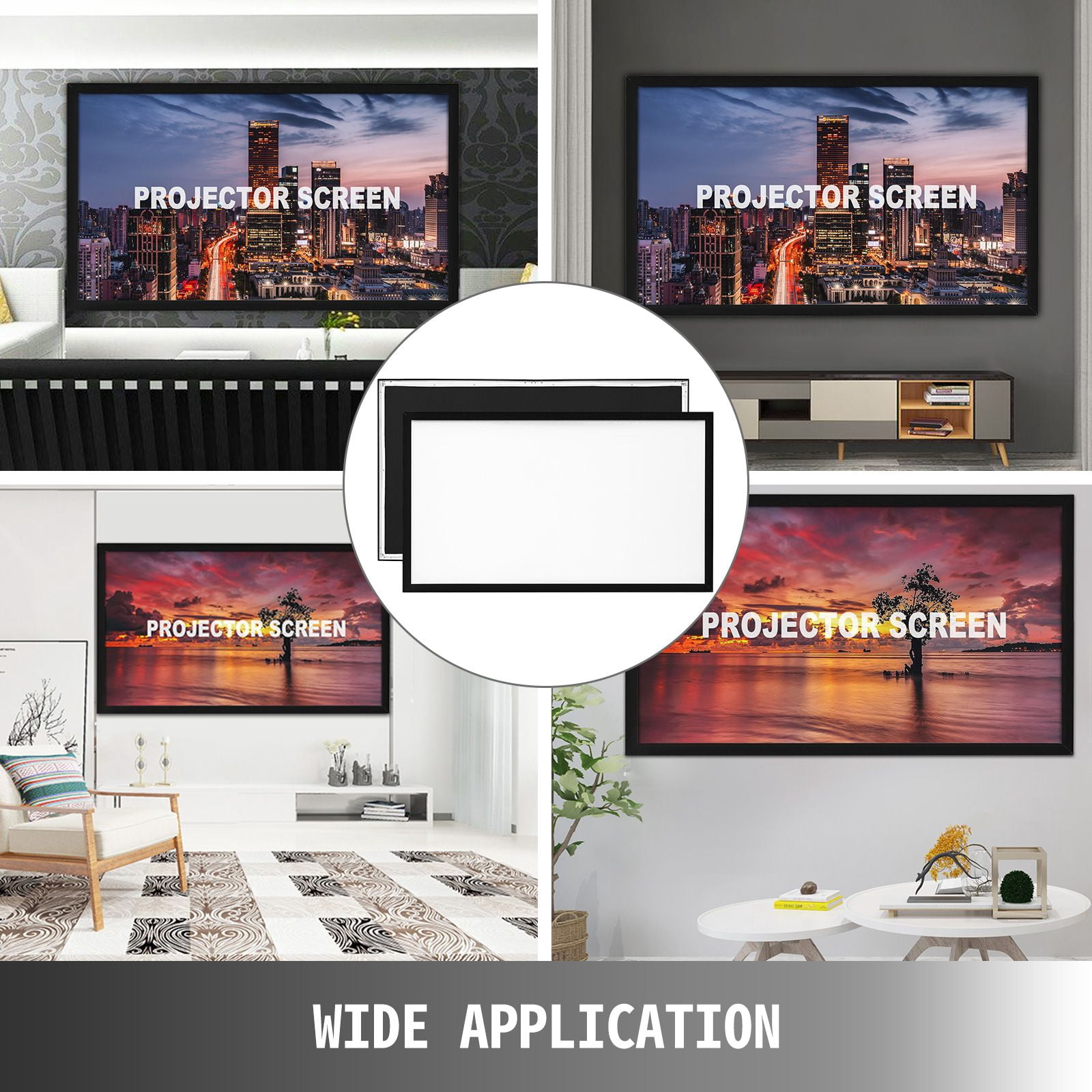 110" Diagonal 16:9 HD Projector Screen Home Theater Outdoor Use