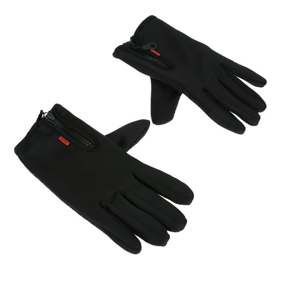 OULII Gloves Women Full Finger Nylon Windproof Warm Lining 1 Pair Black