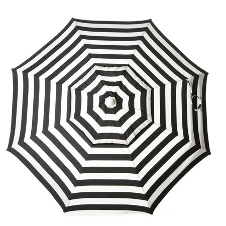 Bar Umbrella - DestinationGear Italian 6' Umbrella Acrylic Stripes Black and White Bar Height Pole