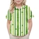 thumbnail image 1 of Blusa y camisa de manga corta con cuello vuelto, moderna e informal, con estampado del Día de San Patricio, con bolsillo, para uniforme escolar, para niños y niñas de 2 a 15 años., 1 of 7