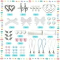 thumbnail image 2 of 1 Box 154Pcs DIY 8 Sets Phone Charm Making Kit Cute Bowknot Knot Wing Heart Beads Phone Charms Phone Keychain Charm Cell Phone Charm, 2 of 6