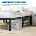 thumbnail image 4 of QFTIME 14" Queen Metal Bed Frame with Steel Slats, Heavy Duty Mattress Foundation, 4 of 9