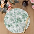 thumbnail image 3 of Green Botanical Round 13 Inch Placemats Set of 4, Watercolor Spring Floral Summer HeatResistant Non Slip Place Mats for Dining Table, Wipeable Braided Kitchen Table Mats for Housewarming, 3 of 9