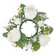 thumbnail image 1 of GUOOL - Corona artificial con velas, corona de rosas verdes, portavelas decorativo para puerta, sala de estar, centro de mesa, adorno blanco, 1 of 6