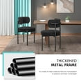 thumbnail image 2 of Woodty Modern Medieval Fabric and Metal Dining Arm Chairs, Black (Set of 2), 2 of 9