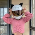 thumbnail image 3 of ZHaobin Motorcycle Helmet Cat Ears Decoration Cute Plush Stickers Motocross Helmet Full Face Off Road Helmet Decor Cosplay Styling (I), 3 of 7