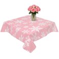 thumbnail image 2 of Pink White Snowflake Christmas Table Cloth Waterproof Tablecloths, Winter Xmas Snowflakes Tablecloth Dining Table Cover for Kitchen Party Tabletop Outdoor, Square Tablecloth 54x54 Inch, 2 of 9