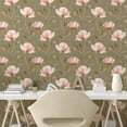 thumbnail image 2 of Ambesonne Floral Peel & Stick Wallpaper for Home, Gentle Roses Nostalgia Leafy, 13"x36", Army Green Pale Pink, 2 of 5