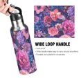 thumbnail image 4 of Yayeee 33oz Insulated Water Bottle Double Wall Stainless Steel with Flip Straw Lid, Vibrant Art Flowers, 4 of 7