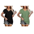 thumbnail image 2 of Qarigey Camiseta de algodón para mujer Blusa de jersey floral Top de vacaciones Ropa de verano Prendas para la parte del cuerpo, 2 of 5