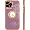 thumbnail image 4 of for iPhone 13 Pro Case with Camera Lens Protector, Logo View for Women Girls, Soft Slim Phone Cases for iPhone 13 Pro Clear Ultra-Thin Back Cover (Purple), 4 of 10