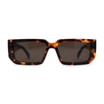 thumbnail image 2 of Narrow Rectangle Mod Square Geometric Diamond Cut Arm Sunglasses Tortoise Brown, 2 of 4