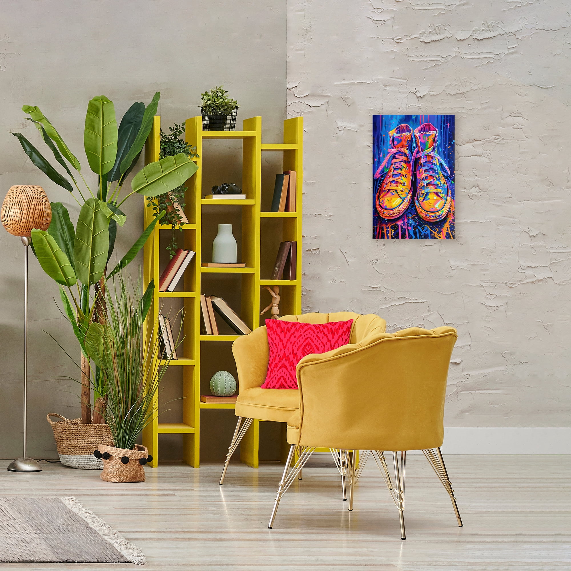 Stupell Industries Moody Converse with Neon Splash Canvas Wall Art, design by Creative Studio