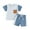 Blue, variant on Bagilaanoe 2pcs Toddler Baby Boy Shorts Set Short Sleeve Contrast Color T Shirt Tops + Shorts 6M 12M 18M 24M 3T Kids Casual Summer Clothes