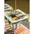 thumbnail image 2 of Outdoor Tablecloth with Umbrella Hole for Patio/Picnic/Party/Camping, Lemon Basket Summer Waterproof Table Cloth Square Cover Washable, Farmhouse Green Lace Eucalyptus (54"x 54"), 2 of 8