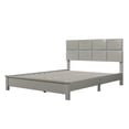 thumbnail image 6 of Queen Size Platform Bed Frame, Solid Wood Platform Bed with Headboard for Teens Adults, No Box Spring Required, Champagne, 6 of 6