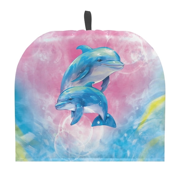 HELLHERO Dolphin Pink Blue Gradient Tea Cozy Insulating Warming Keep Warm Teapot Insulated Cosy