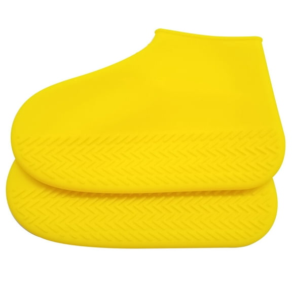 Minkissy Reusable Heavy Duty Yellow Shoe Covers for Snow and Rain Protection, Durable Pair