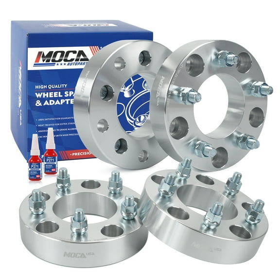 MOCA AUTOPARTS 4PCS 1.5"(38mm) Wheel Spacers 5x5.5" to 5x5" with 1/2"x20 Thread Pitch Fit for 2007-2009 Chrysler Aspen & 2004-2009 Dodge Durango & 1966-1996 Ford Bronco