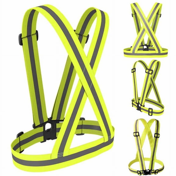 Reflective Vest Elastic Strap High Visibility Waistcoat Safety Sportswear