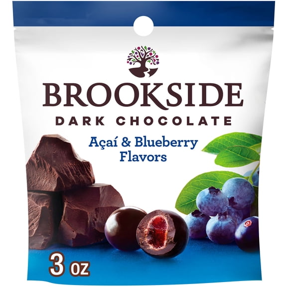BROOKSIDE Dark Chocolate, Acai and Blueberry Flavored Snacking Chocolate Bag, 3 oz