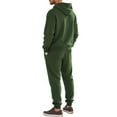 thumbnail image 4 of SGMVNU Tracksuit Men 2 Piece Set Men's Loose Casual Sports Long Sleeved Trousers Jacquard Hooded Sweatshirt Suit Winter Jogging Suit(Army Green, XL), 4 of 4