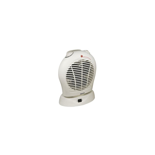 Oscillating Fan Heater with Thermostat White