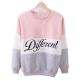 thumbnail image 2 of Sudaderas con capucha estampadas con letras de retales de lana para mujer O Cuello de manga larga Pullover Tops Sudaderas Eigraketly FS6424-12, 2 of 5