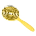 thumbnail image 1 of Cepillo desenredante de salón con cabezal redondo, cepillo alisador y peine para cabello rizado, amarillo, 1 of 14