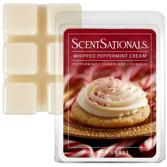 Whipped Peppermint Cream Scented Wax Melts, ScentSationals, 2.5 oz (1-Pack)