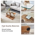 thumbnail image 6 of Sudica Rectangle Glass Coffee Table, Modern 47"x25" Tempered Glass Top Tea Table for Living Room, Wood Base, 6 of 6