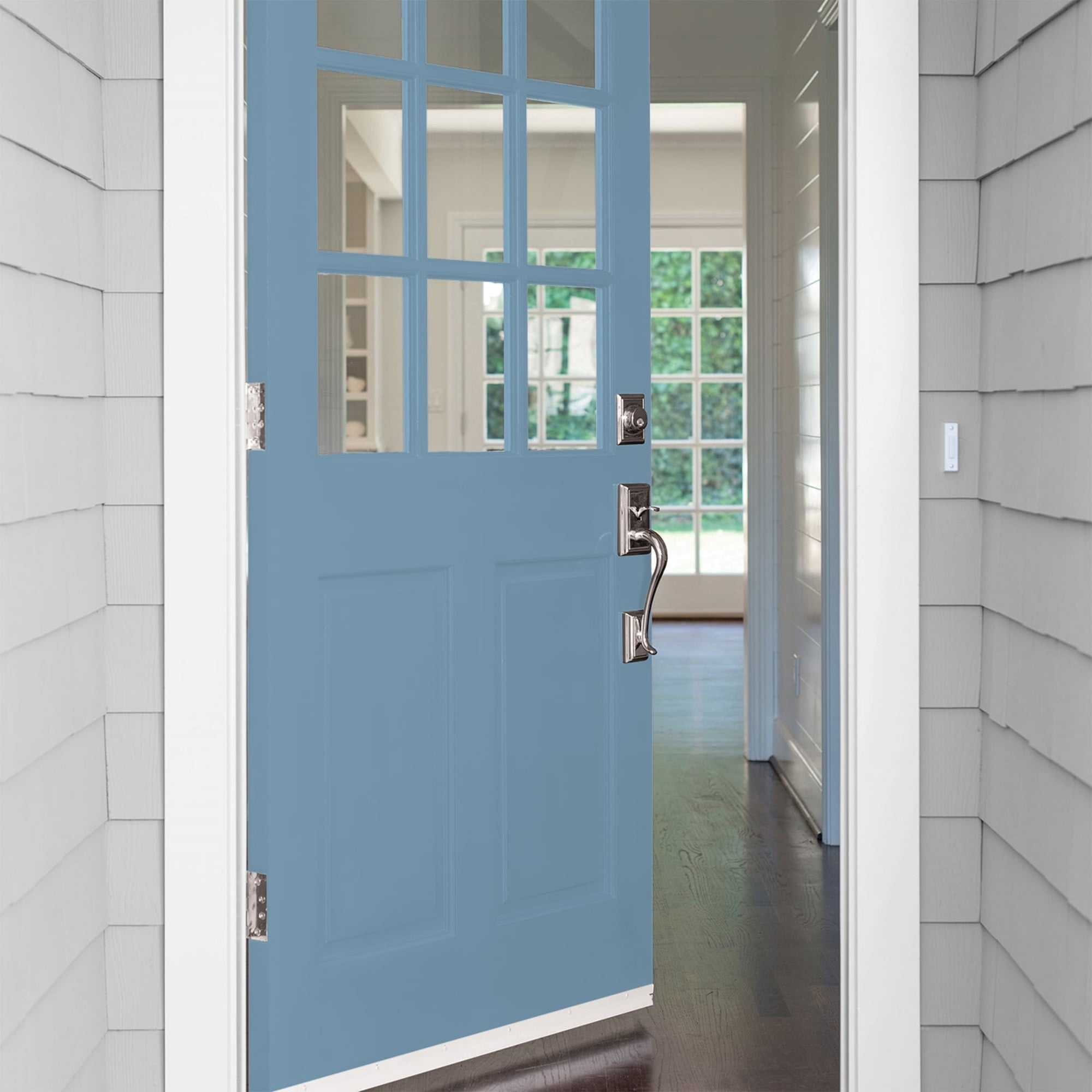 Glidden One Coat American Anthem / Blue Satin Exterior Paint with Primer, 5 Gallon