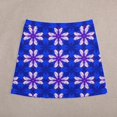 thumbnail image 5 of Floral Pattern Blue And White Women's High Waist Skirt Stretchy Casual Mini Skirt, 5 of 8