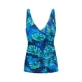 thumbnail image 2 of FORTANT Women's Floral Print Plus Size Two Piece Tankini Swimsuits Ruched Tummy Control Tankini Top with Swim Shorts, Size S-4XL, 2 of 8