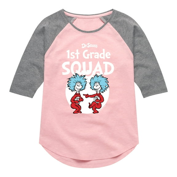 Dr. Seuss - 1st Grade Squad Thing 1 and Thing 2 - Youth Girls Raglan Graphic T-Shirt