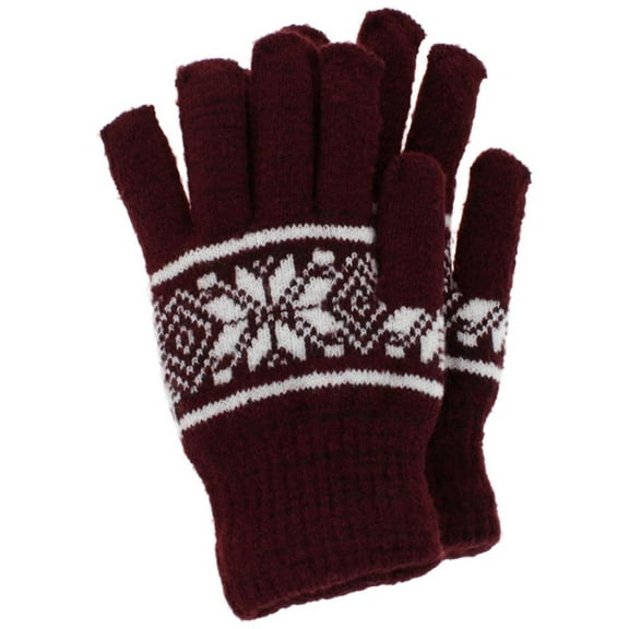 CTM  Snowflake Pattern Knit Winter Gloves (Men)
