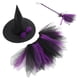 thumbnail image 5 of KAKOWELY 1 juego de disfraz de Halloween, accesorios de cosplay de bruja, sombrero de bruja, vestido y escoba, accesorio para fiesta de cosplay, 5 of 5