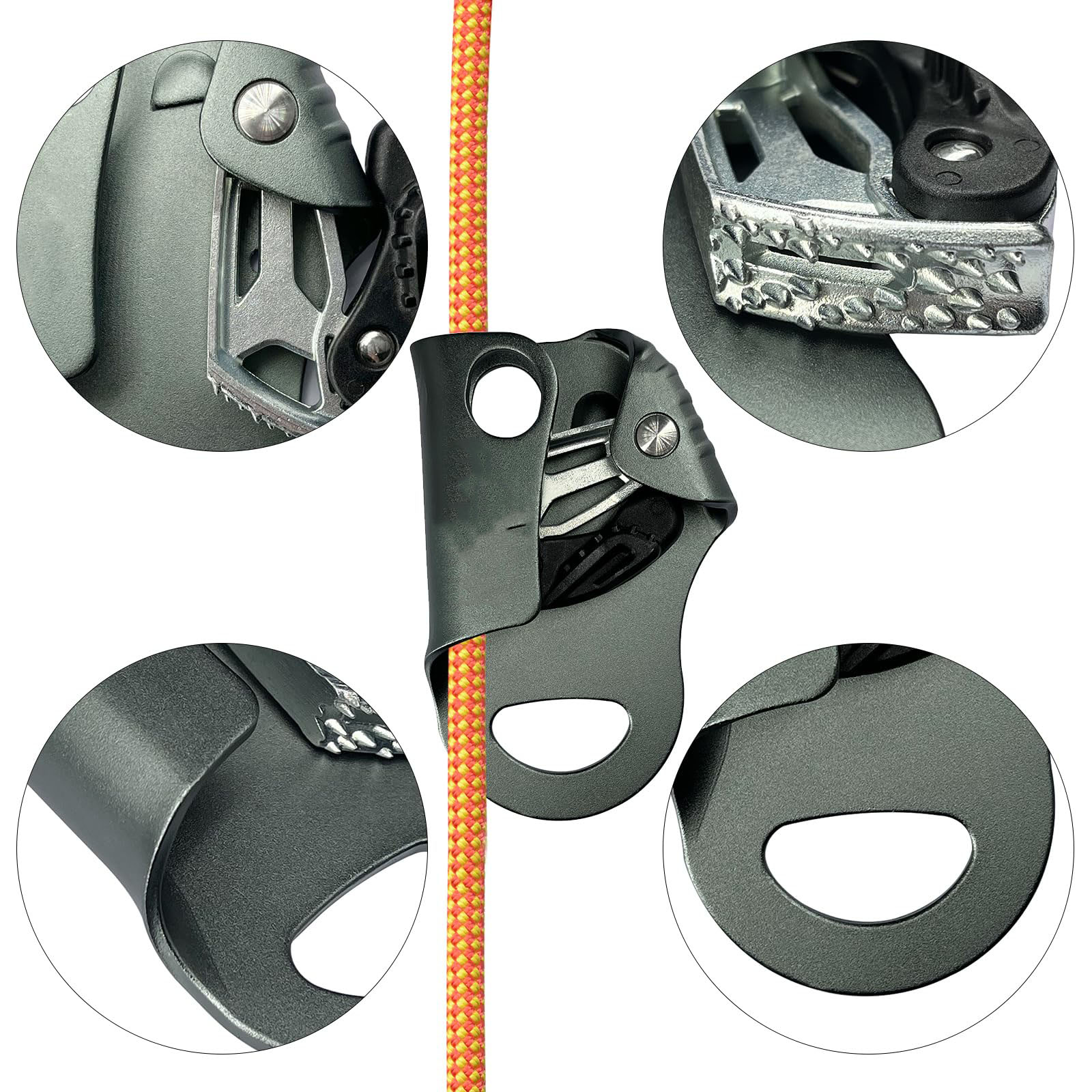 Chest Ascender, Climbing Rappelling Gear Equipment for Rock Climbing, Tree Arborist, Climbing Rescue Caving, Mountaineering, 8~13 MM Rope, 4KN