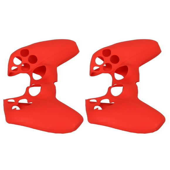 2 fundas protectoras de silicona ergonómicas, suaves, que evitan resbalones y a prueba de polvo para el controlador PS5, color rojo