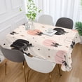 thumbnail image 5 of 60x120 Inch Tablecloth Polyester Square Tablecloth for Home Kitchen Dinner Decor Peach Pumpkins with Black Bows, 5 of 9