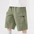 thumbnail image 2 of ZLBDYG Boys Casual Cargo Shorts Summer Outdoor Hiking Travel Short Trousers Kids Loose Fit School Unifor𝐦 Shorts with Flap Pockets, 2 of 5