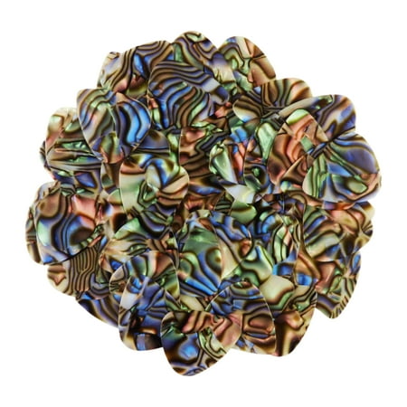 Exotic Plectrums - Celluloid Abalone Guitar Or Bass Pick - 1.5 mm Ultra Heavy Gauge - 351 Shape - 50 Pack