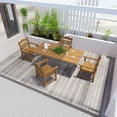 thumbnail image 6 of 70.87" Rectangular Outdoor Dining Table with X-Shape Aluminum Legs-Brown, 6 of 6