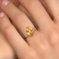 thumbnail image 4 of Gem Stone King 14K White Gold Yellow Citrine Solitaire Engagement Ring for Women | 2.89 Cttw | Pear Shape 12X8MM | Gemstone November Birthstone | Size 7, 4 of 6