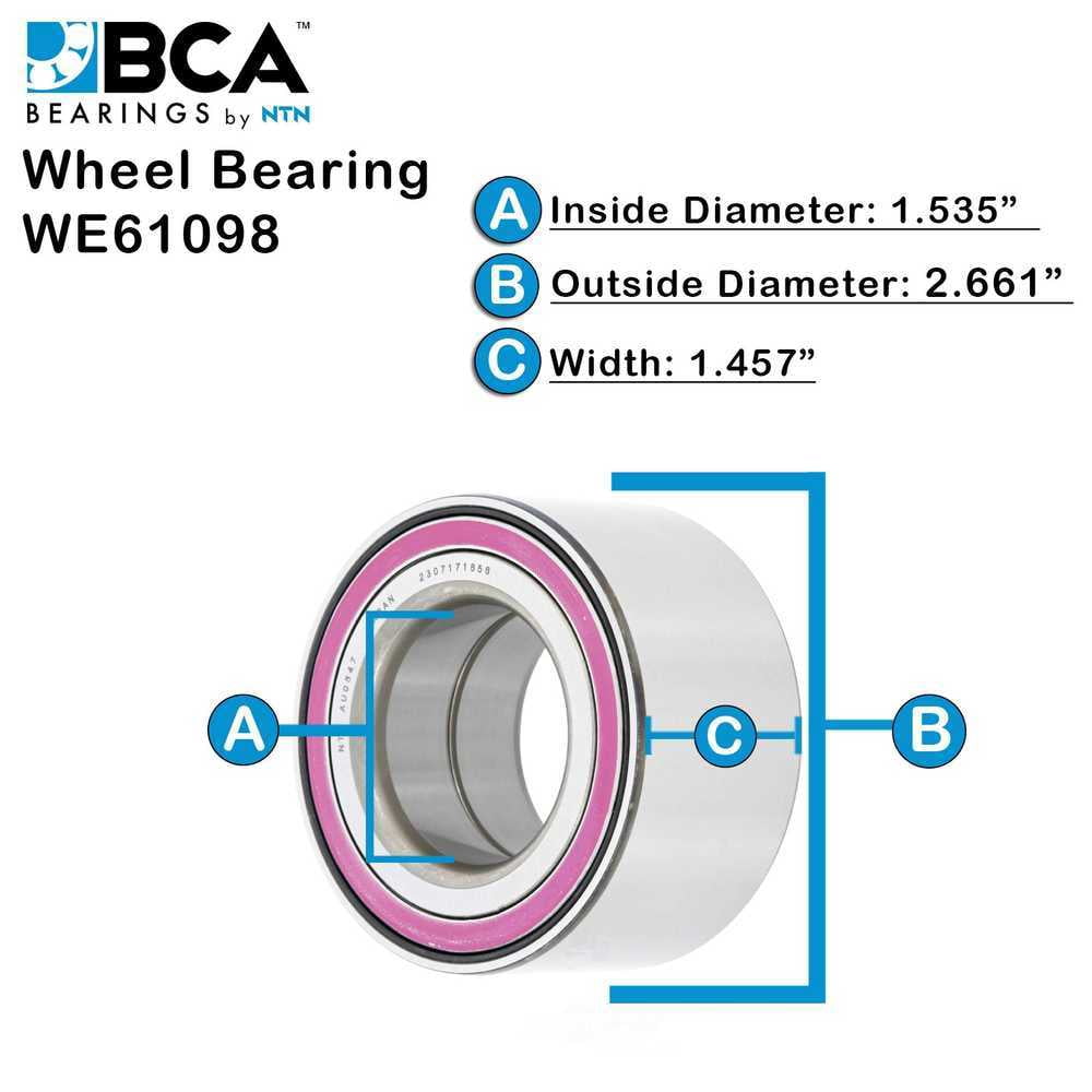 BCA by NTN WE61098 Double Row Angular Unit Bearing
