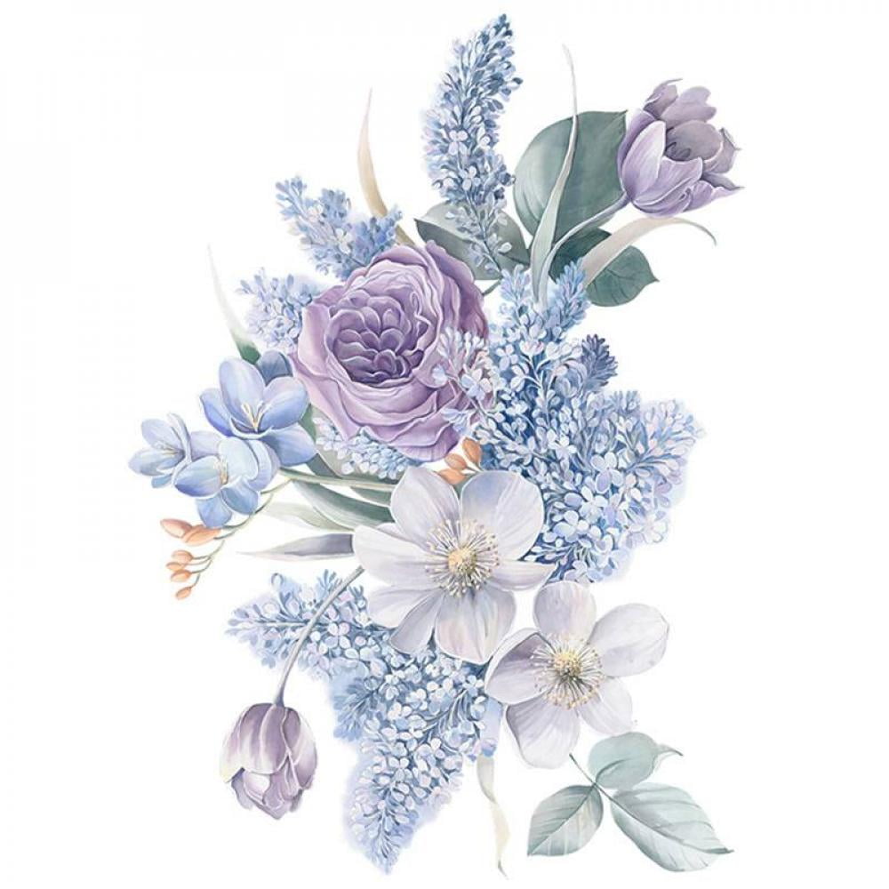 Velocity Purple Flowers Wall Decals Windom Decals Wall Stickers Peel and Stick Removable Wall Stickers Kids Room Decoration Good Night Nursery Wall Decor