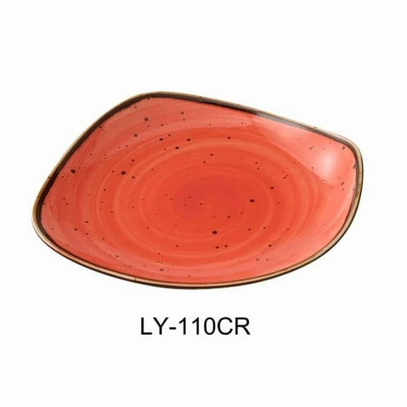 Yanco LY-110CR Lyon Collection 10.5 in. Plate, Coral - Reactive Glaze - Pack of 12